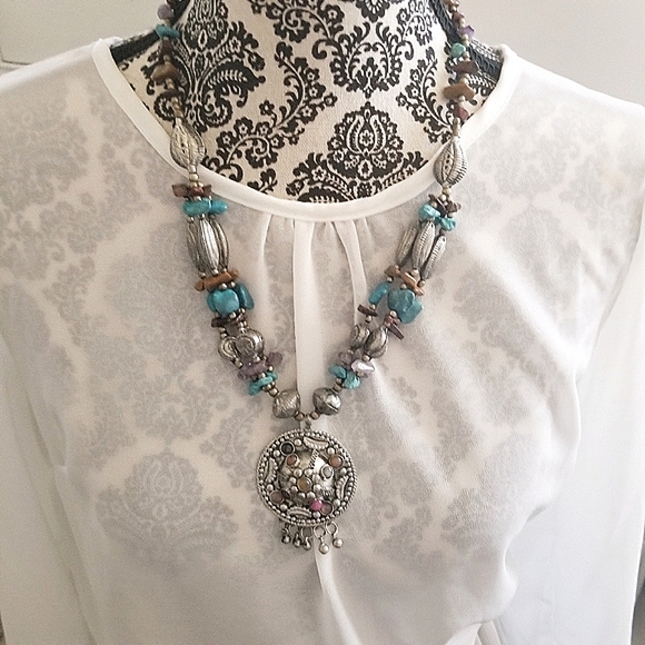 Boho Beaded Multi Strand Necklace - Picture 6 of 13